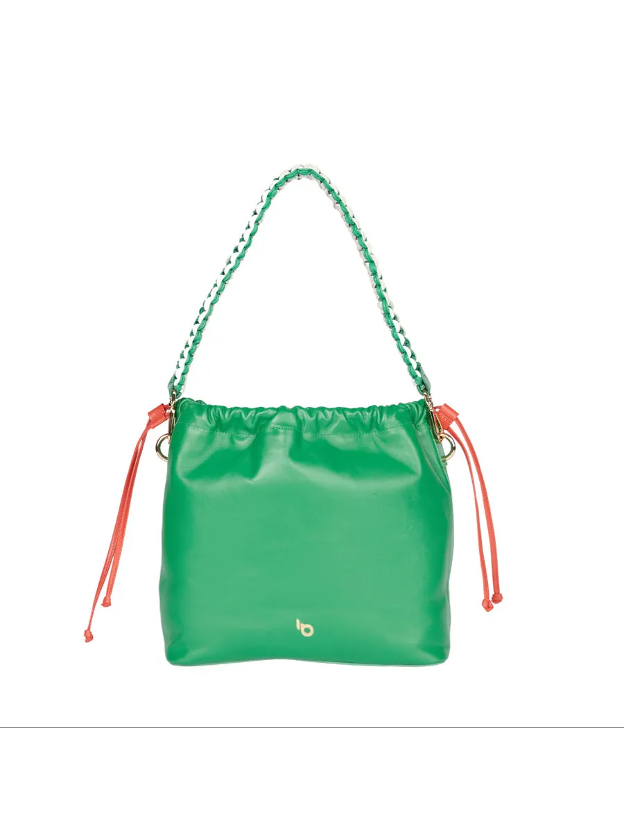 0 Genuine Leather Mira Green Shoulder Bag