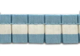 1 1/8" Powder Blue & White Box Pleated Grosgrain Trim (Made in France)