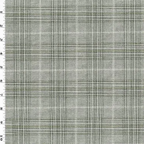 1 YD PC-Black/Cream/Multi Glen Plaid Stretch Jacketing Fabric