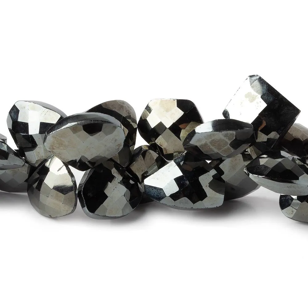 10x10-15x13mm Platinum Metallic Black Spinel Fancy Shapes 9 inch 53 beads