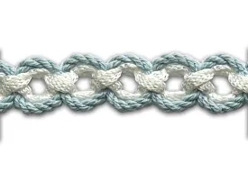 1/2" Powder Blue & White Woven Wheels Braided Trim (Made in France)