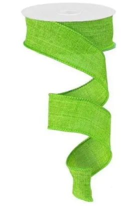 1.5" Royal Burlap Ribbon: Fresh Green  (10 Yards)