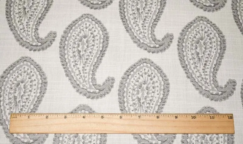 3 1/4 YD PC - Gray/White Indoor/Outdoor Paisley Tapestry Decorating Fabric