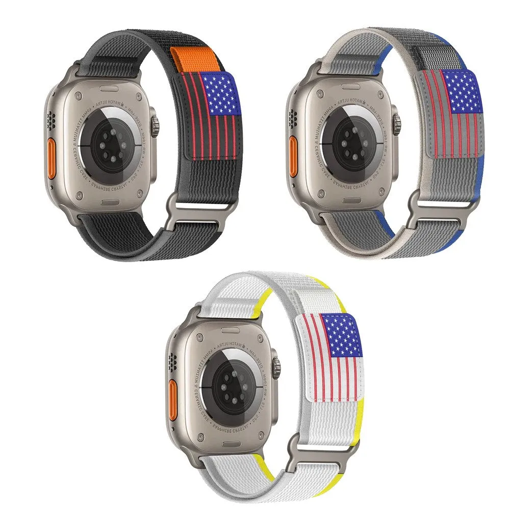 3 Pack Bundle USA Flag Velcro Nylon Loop Strap for Apple watch