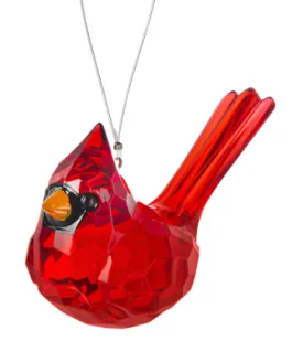 Acrylic Red Elegant Cardinal Ornament