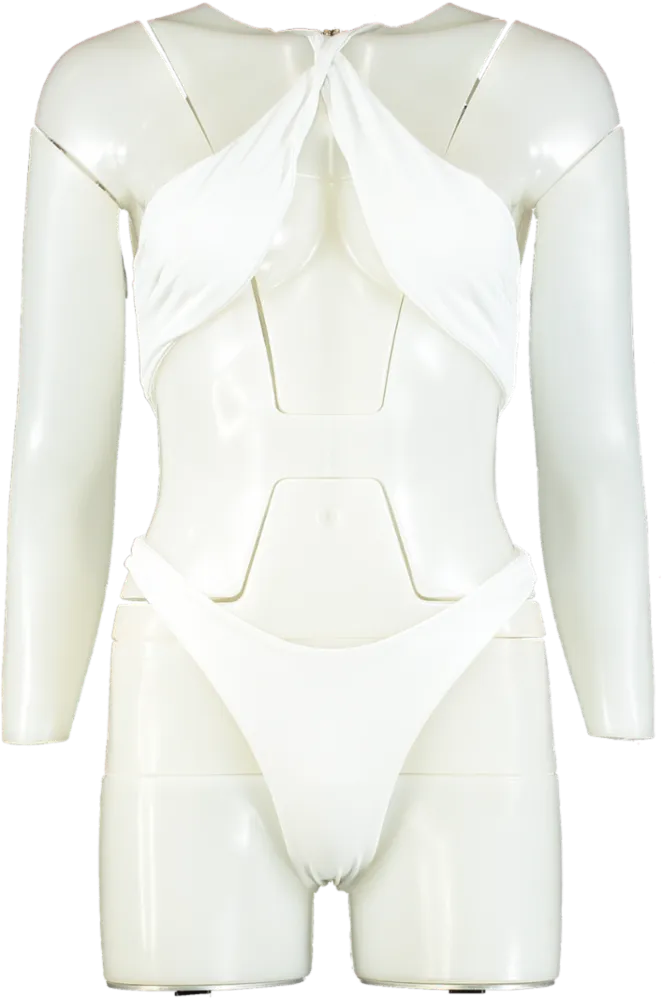 ALT White Cut-out Swimsuit UK S