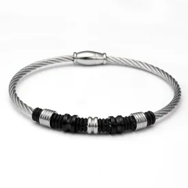 Anders Stainless Steel Charm Rope Bracelet