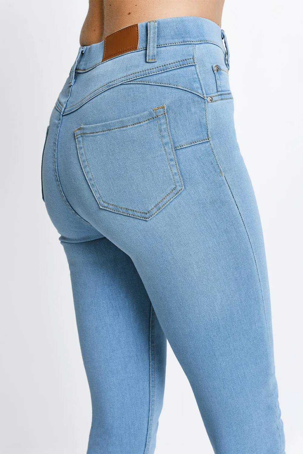 Ankle Grazer Jeggings - Light Blue