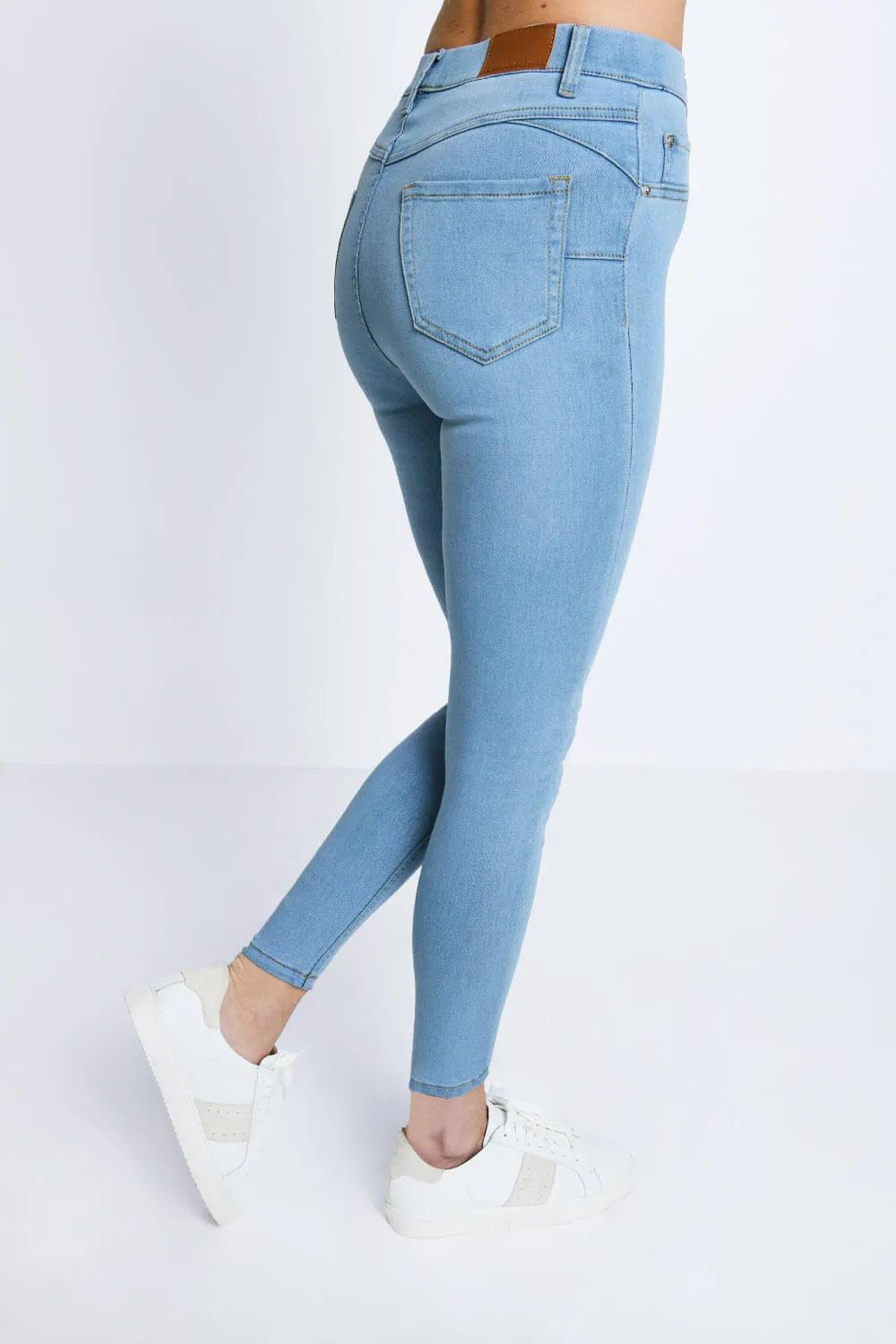 Ankle Grazer Jeggings - Light Blue