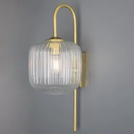 Astoria Reeded Glass and Brass Wall Light