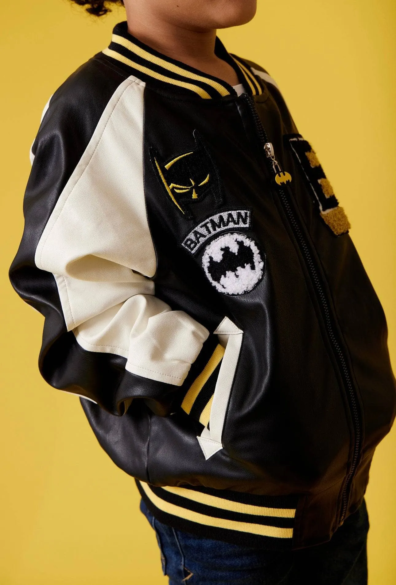 Batman™ Patched Leather Jacket