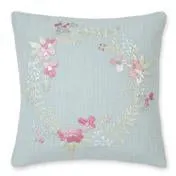 Becky Floral Wreath Duck Egg Cushion