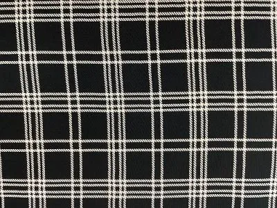 Black & White Plaid Rayon Print