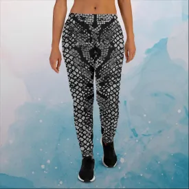 Black Snake Skin Print Womens Joggers