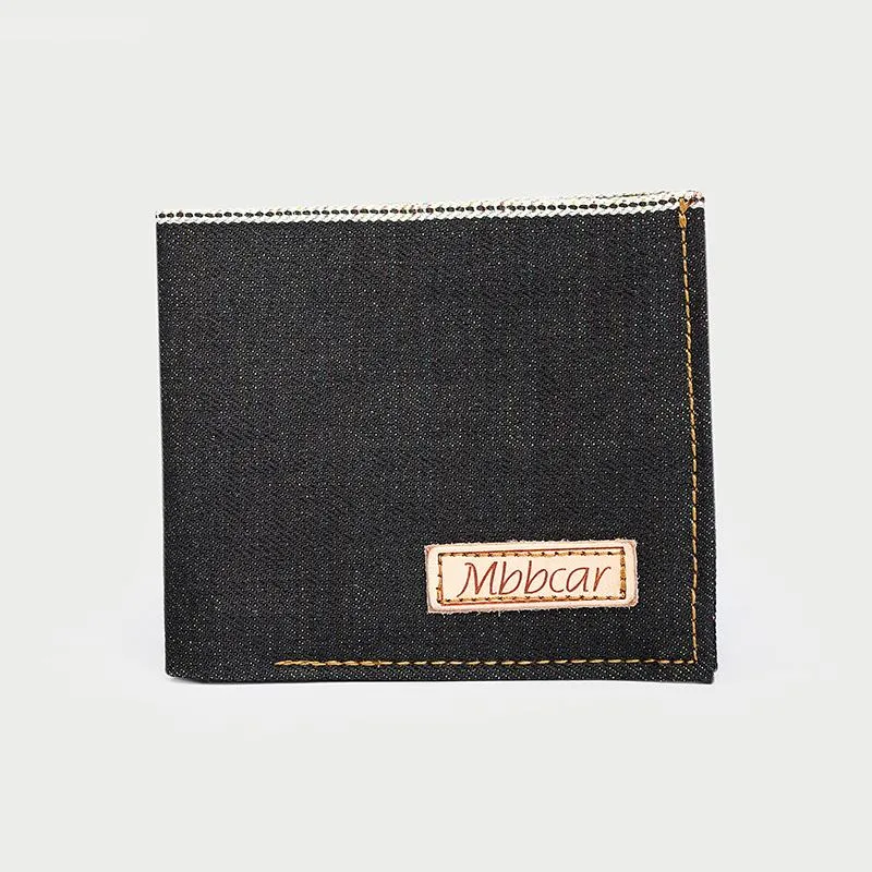 Black Wallet Cool Denim Mens Jean Slim billfold Wallet Bifold Jean Small Wallets For Men