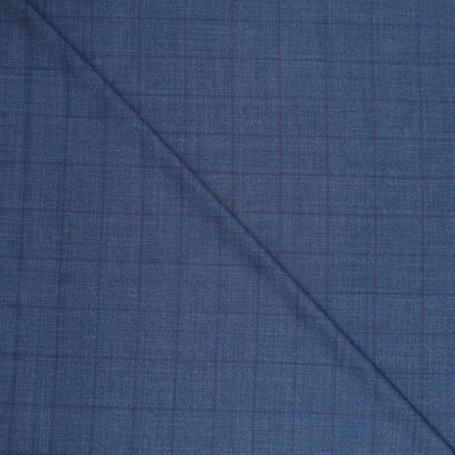 Blue and Navy Windowpane Diamond Super 130's Doppio Ritorto Ariston Fabric