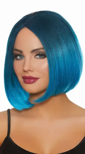 Blue Ombre Bob Wig