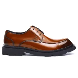 Brown leather derby shoes