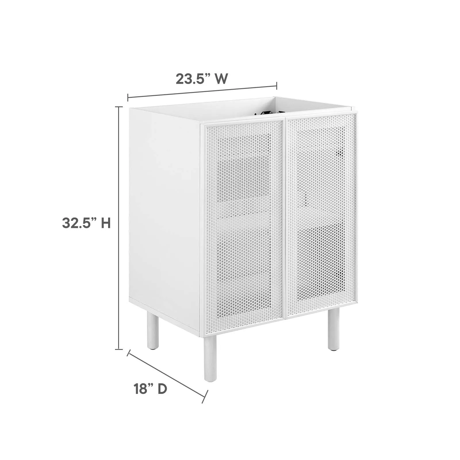 Calla 24" Perforated Metal Bathroom Vanity Cabinet (Sink Basin Not Included) by Modway