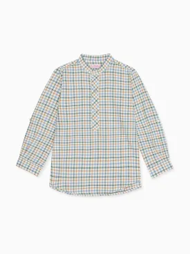 Camel Check Jazmin Long Sleeve Boy Shirt