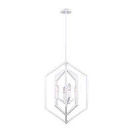 Canarm ICH1010A04WH16 Netto 4 Light Geometric White Chandelier