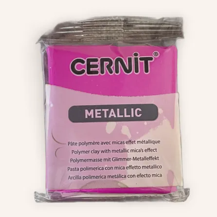 Cernit Polymer Clay Metallic Range 56g Block Magenta (460)