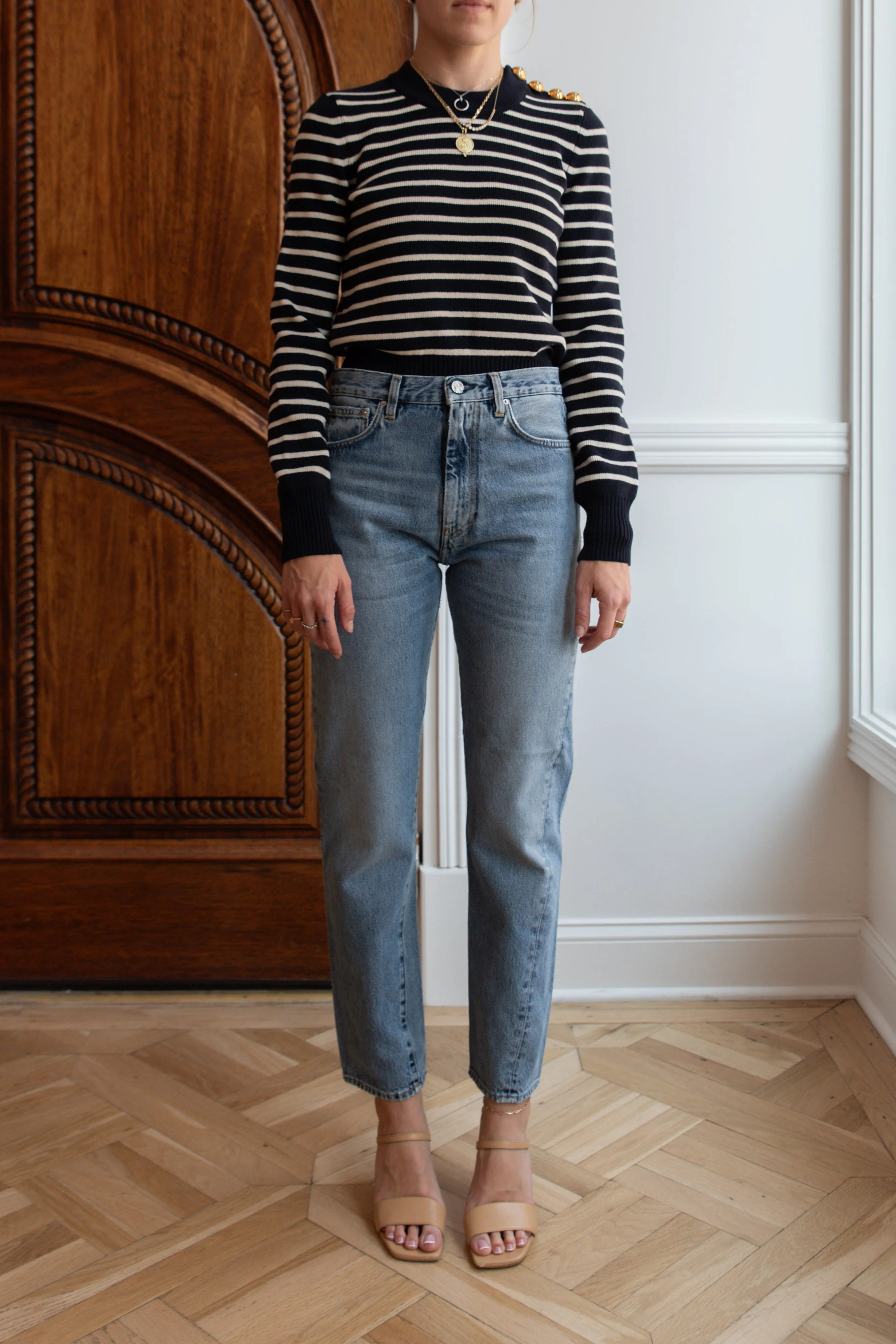 Cropped Twisted Seam Denim