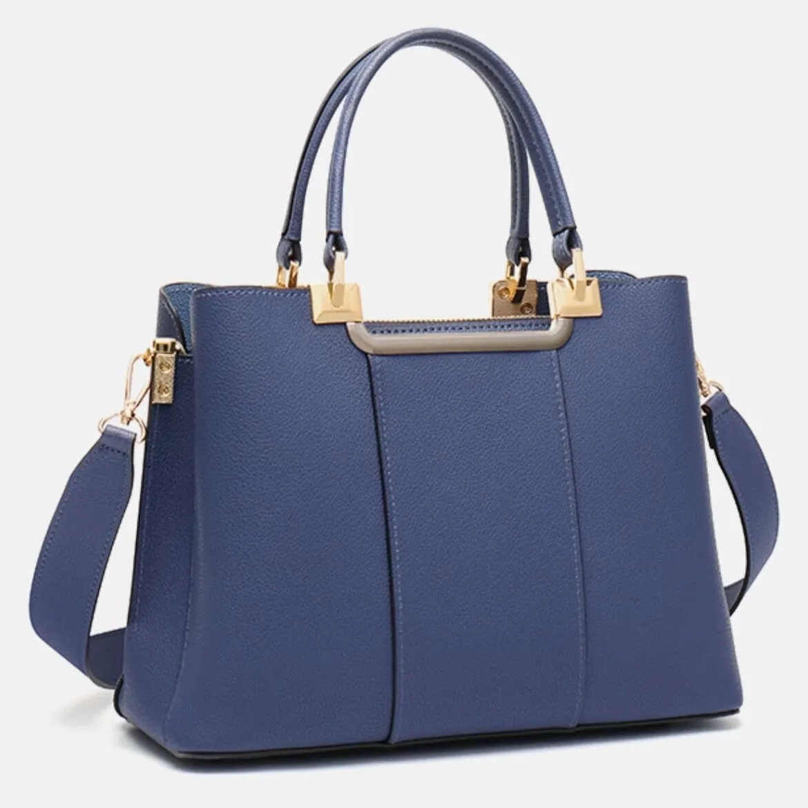 Cute Blue, Black Solid Color Simple Minimalist Luxury Genuine Leather Large Capacity Handheld Handbag for Women, Shoulder Bag, Crossbody Bag