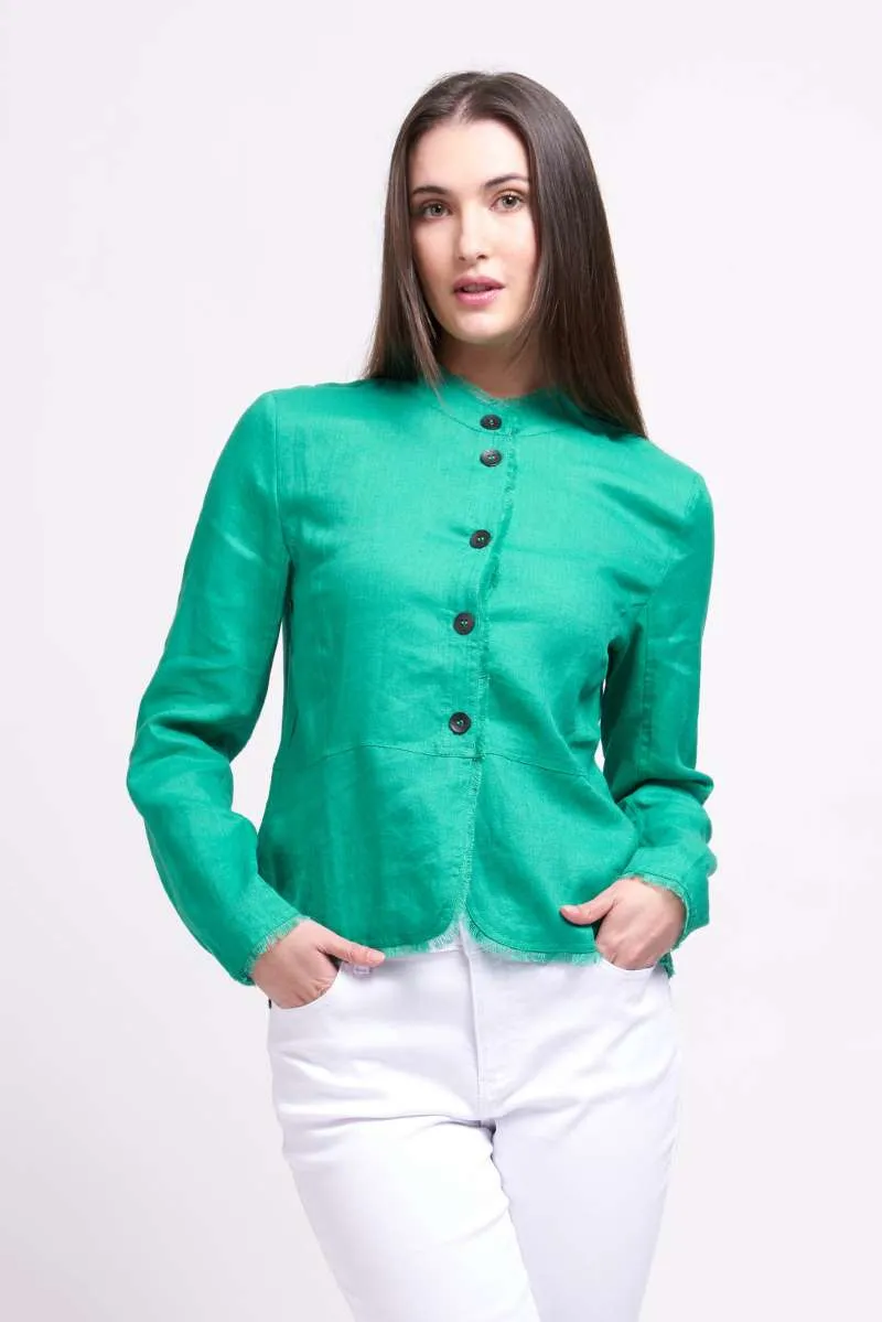 Don't Be A-Frayed Jacket in Vivid Green CFO7468 by Foil