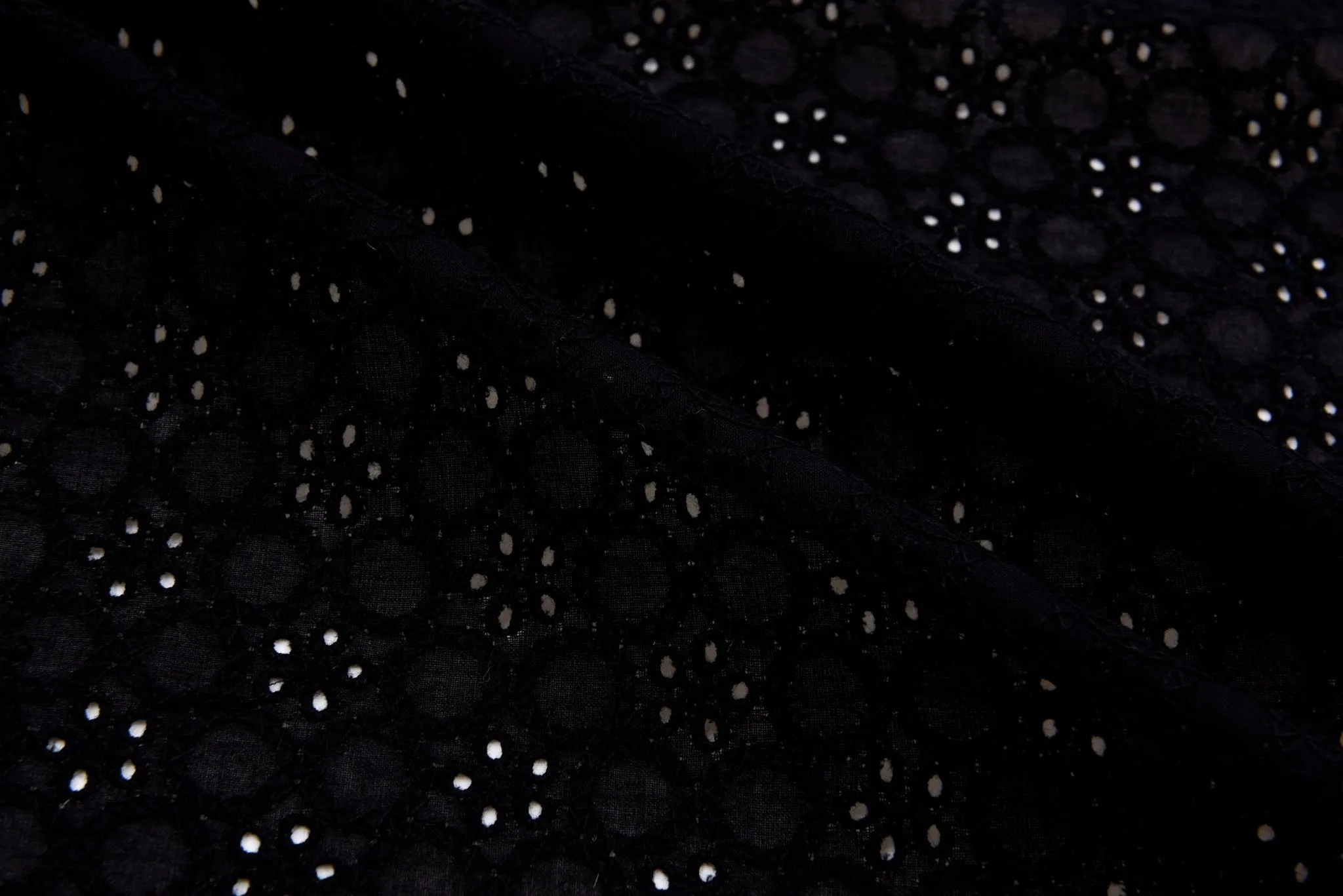 Dyed Pure 100%  Cotton Eyelet  Voil Embroidery Fabric - GK-27292