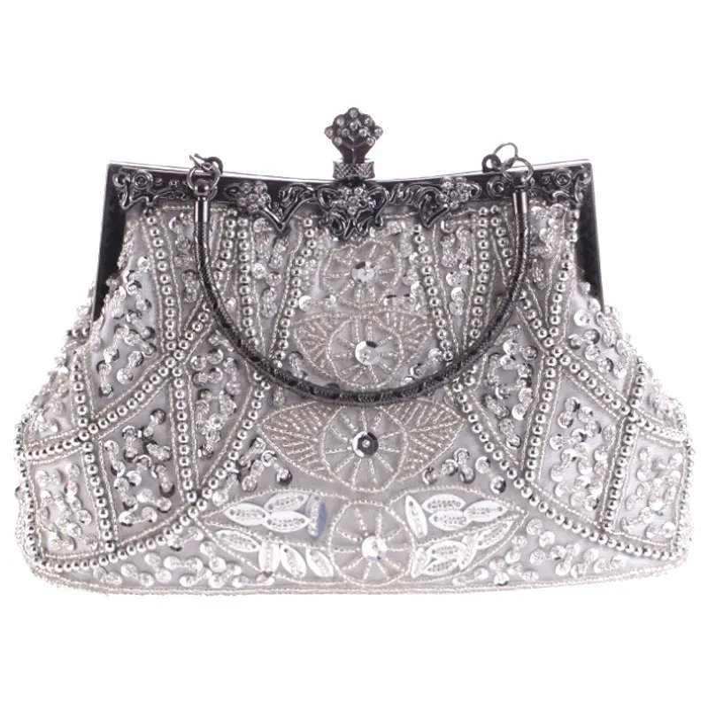 Exquisite Hand-Beaded Embroidered Evening Handbag – A Stunning Accessory for Elegant Dresses