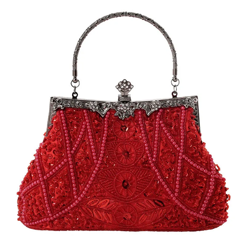 Exquisite Hand-Beaded Embroidered Evening Handbag – A Stunning Accessory for Elegant Dresses