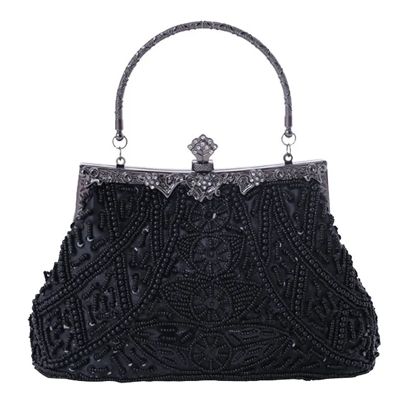 Exquisite Hand-Beaded Embroidered Evening Handbag – A Stunning Accessory for Elegant Dresses