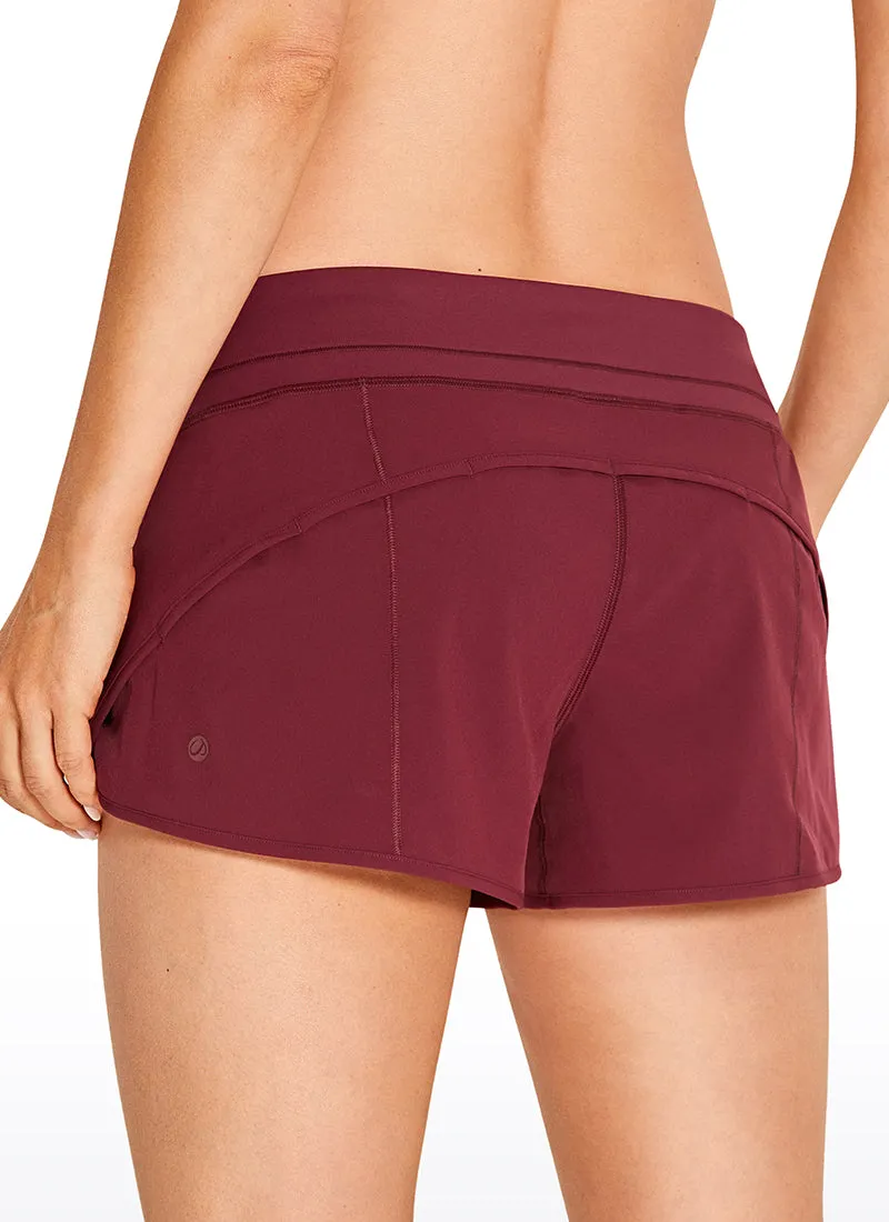 Feathery-Fit Low Rise Lined Shorts with Flat Waist 2.5''