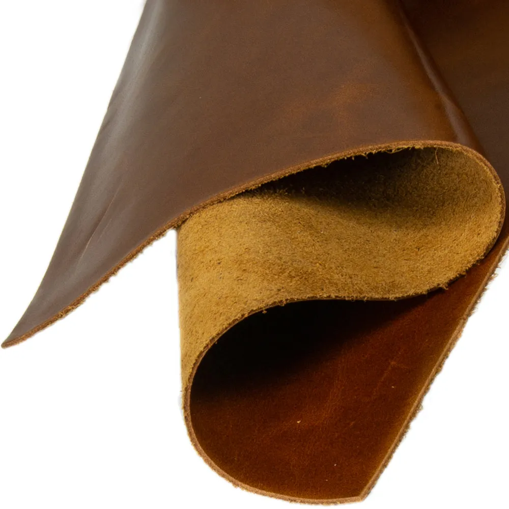 Genuine Leather Tooling and Crafting Sheets | Heavy Duty Full Grain Cowhide (1.1-1.3mm) | Navaro Cognac