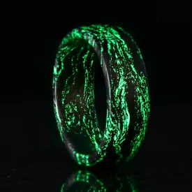 Green Glow Burl Carbon Fiber Ring