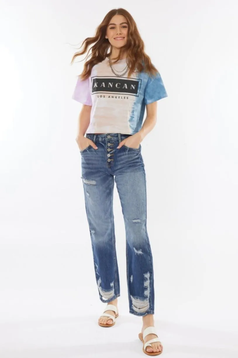 KanCan High Rise Straight Fit Denim