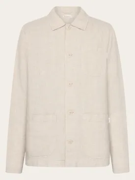 Linen overshirt - Light feather gray