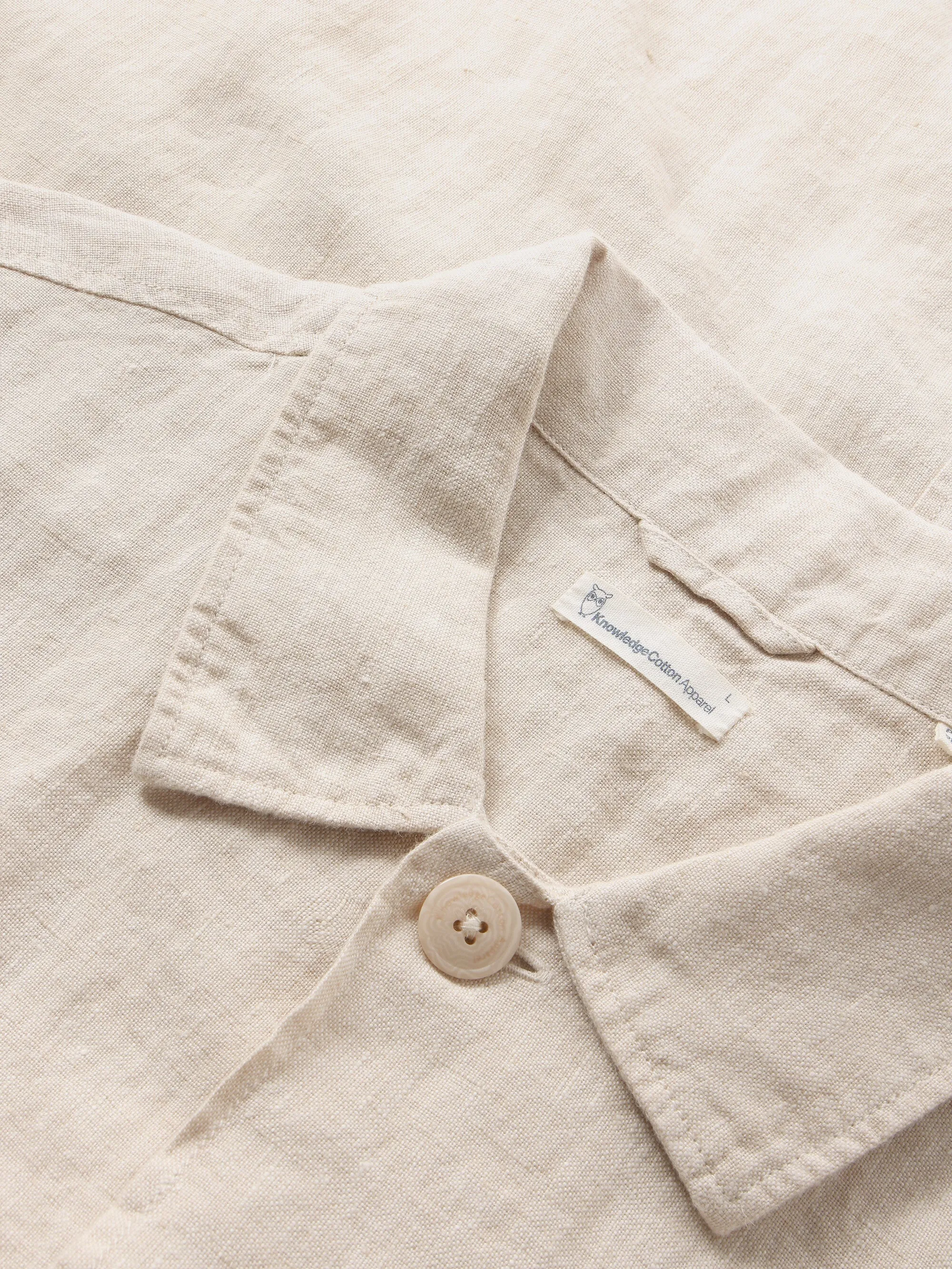 Linen overshirt - Light feather gray