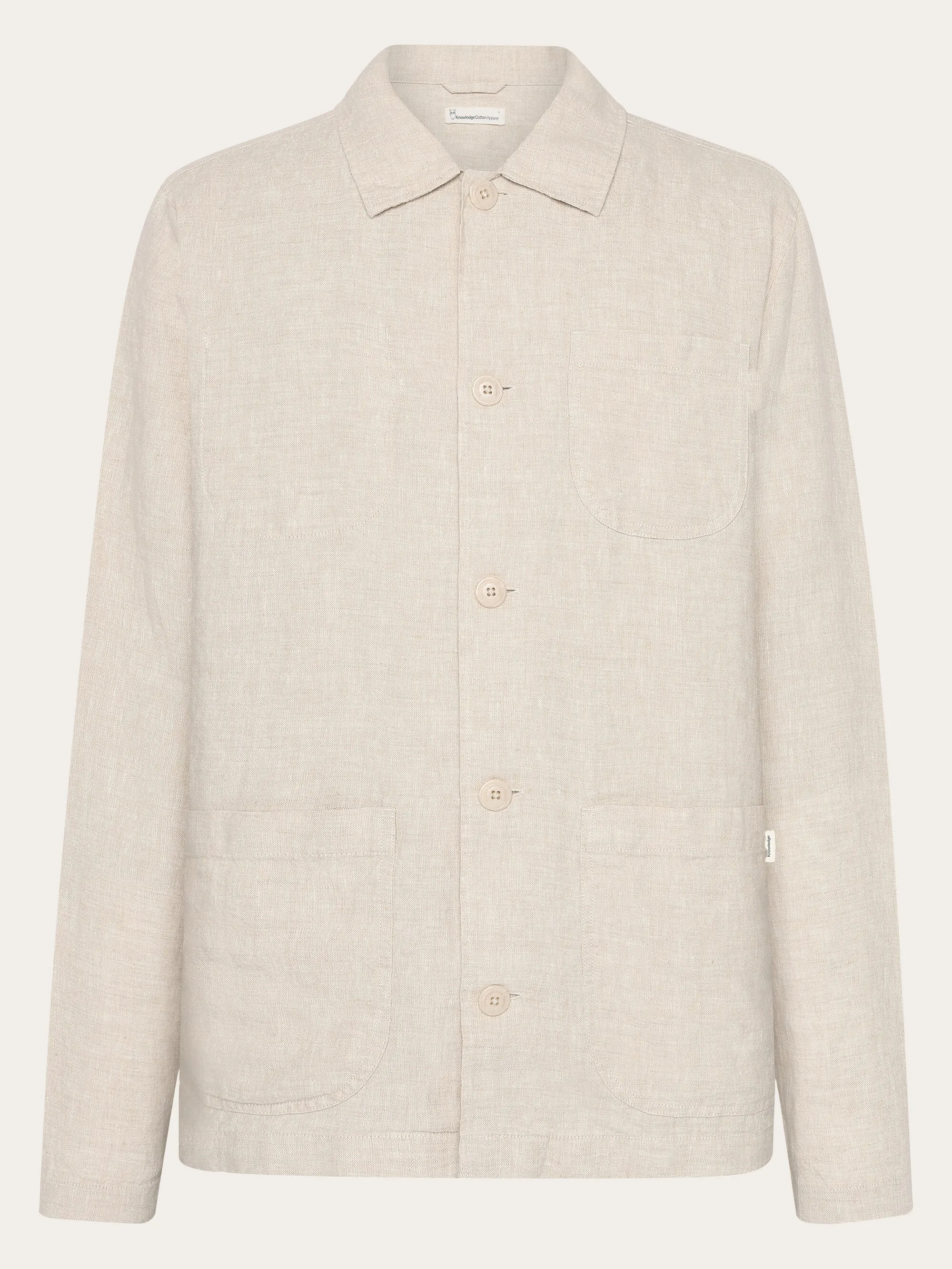 Linen overshirt - Light feather gray