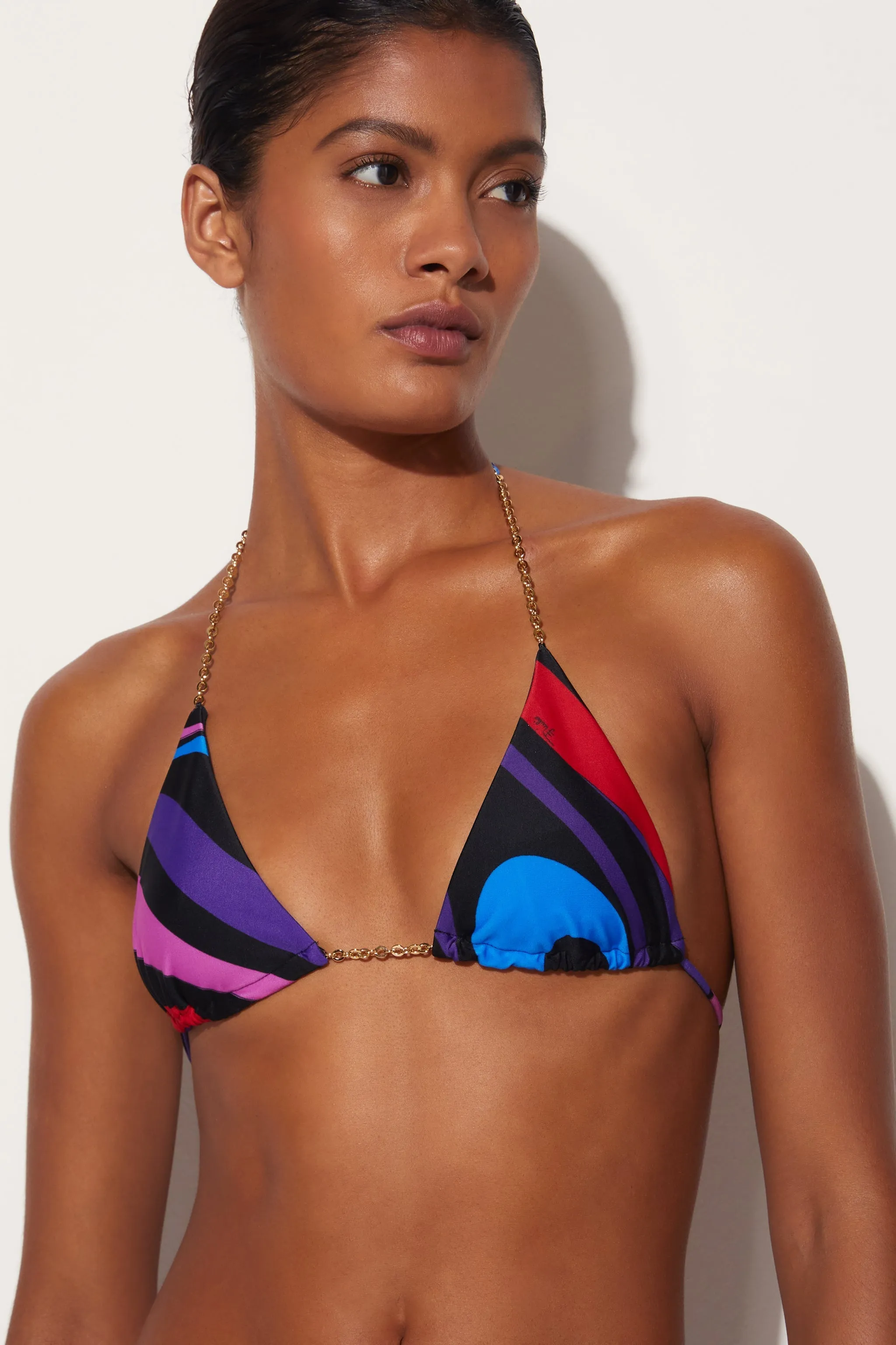 Marmo-Print Bikini Top