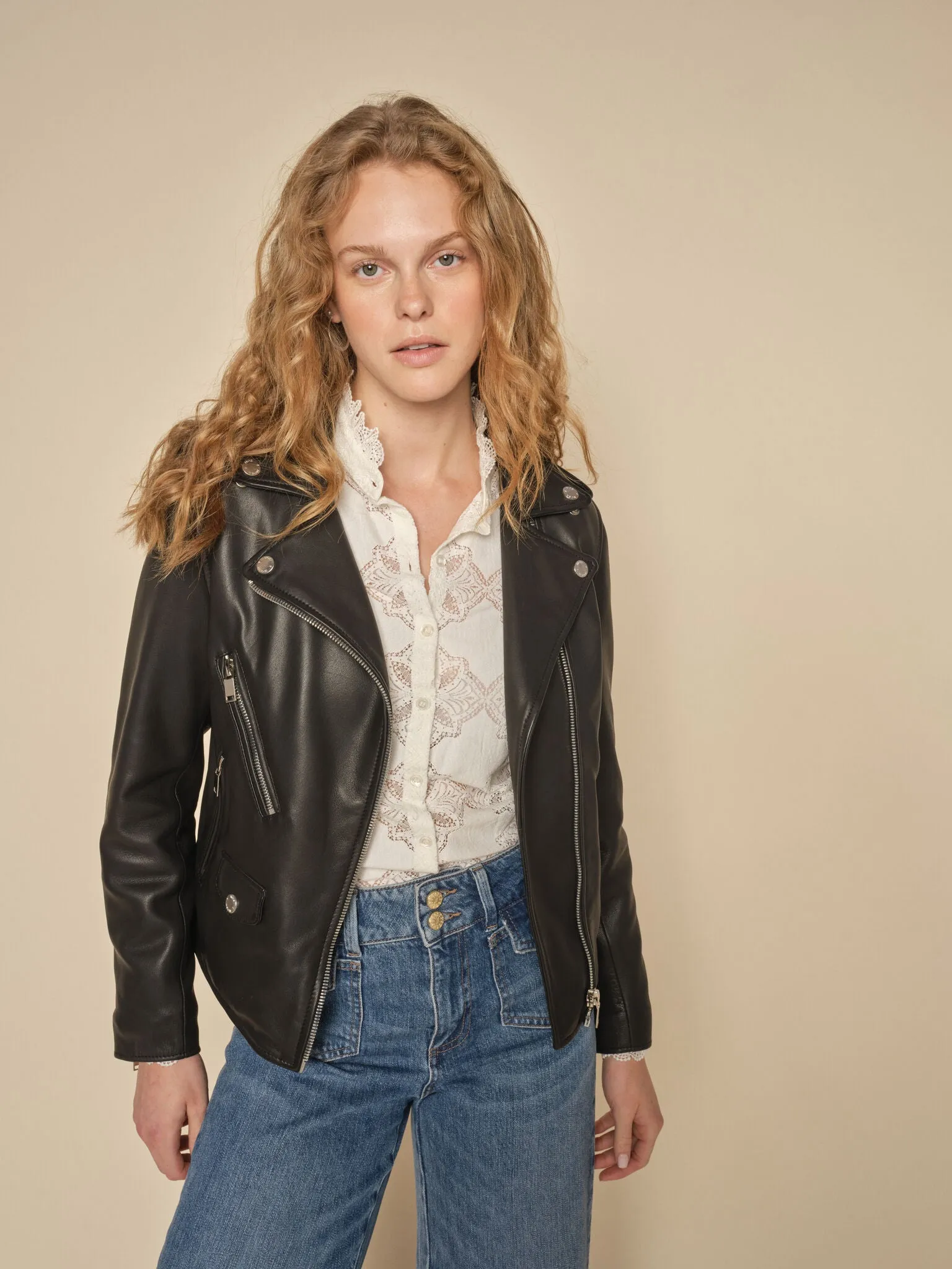 MMFrances Biker Leather Jacket