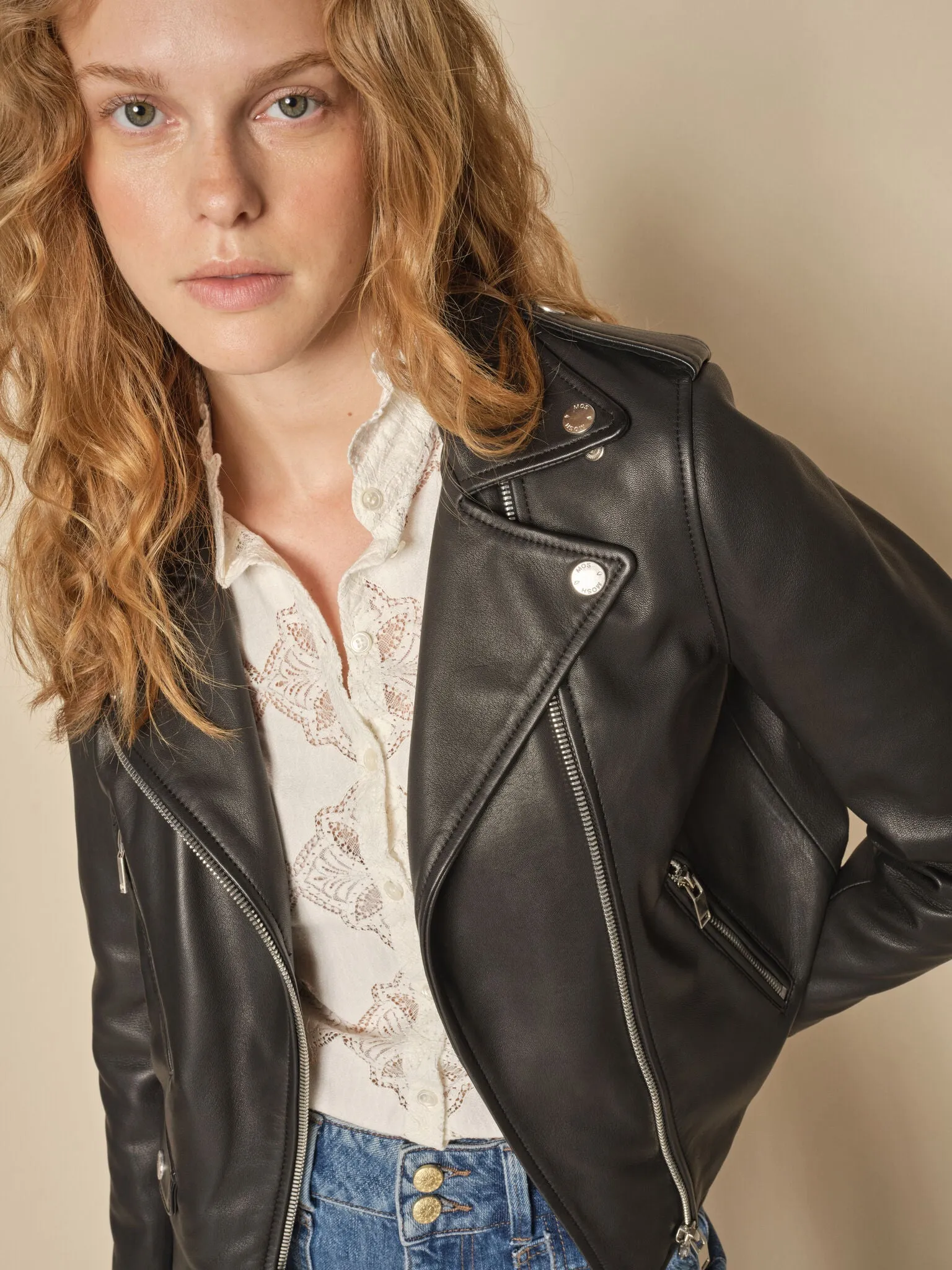 MMFrances Biker Leather Jacket