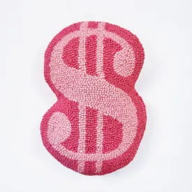 Money Sign Hooked Pillow