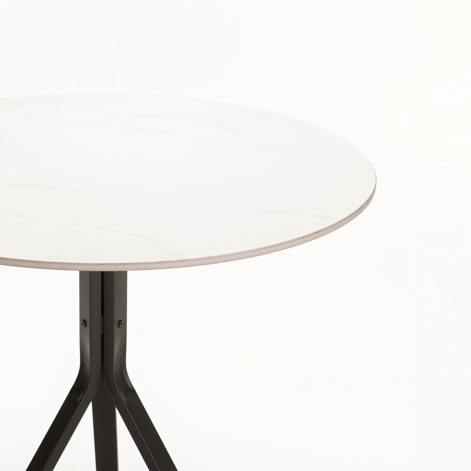 MONT 80cm ROUND STONE TOP DINING TABLE - WHITE