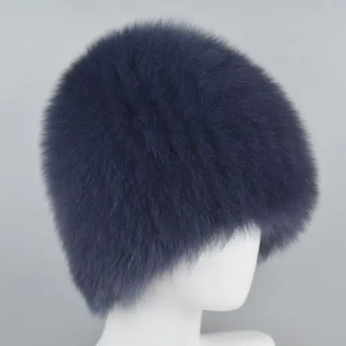 Natural Fox Fur Hat - Luxurious Winter Accessory for Women | Adjustable Size   Real Fur Material | JbenikY