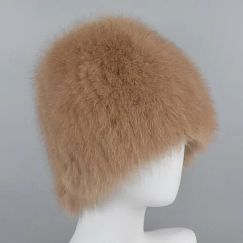 Natural Fox Fur Hat - Luxurious Winter Accessory for Women | Adjustable Size   Real Fur Material | JbenikY