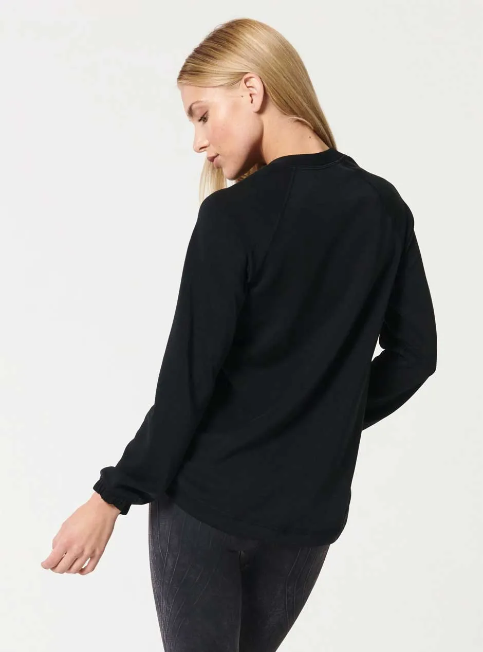 NUX Active Women's Sleek Sweat Ultra Soft Sweatshirt - Black