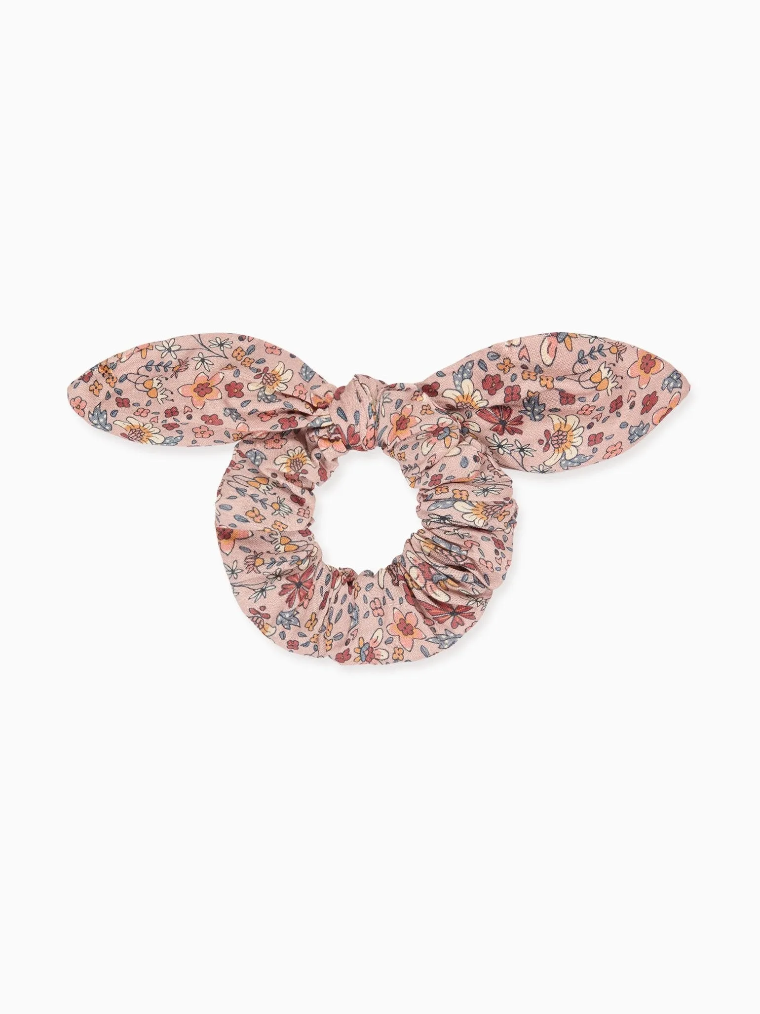 Pink Floral Girl Bow Scrunchie