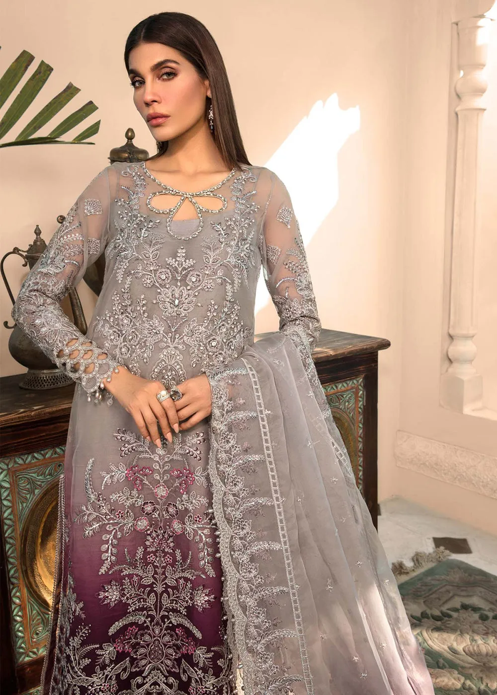 Plum Embroidered Suit - Maria B - Mbroidered Heritage Edition - BD-2605